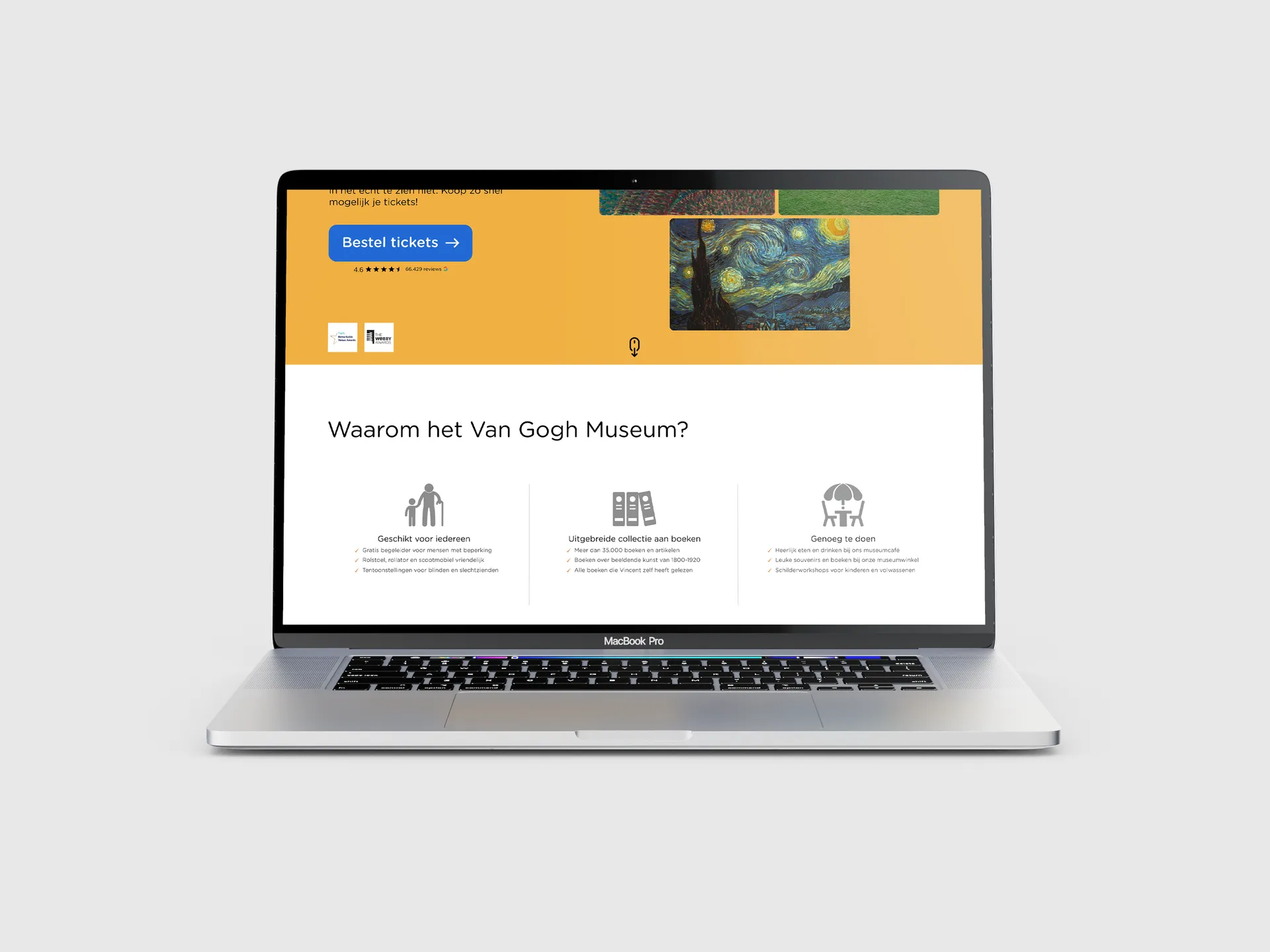 Redesigned homepage, first view.