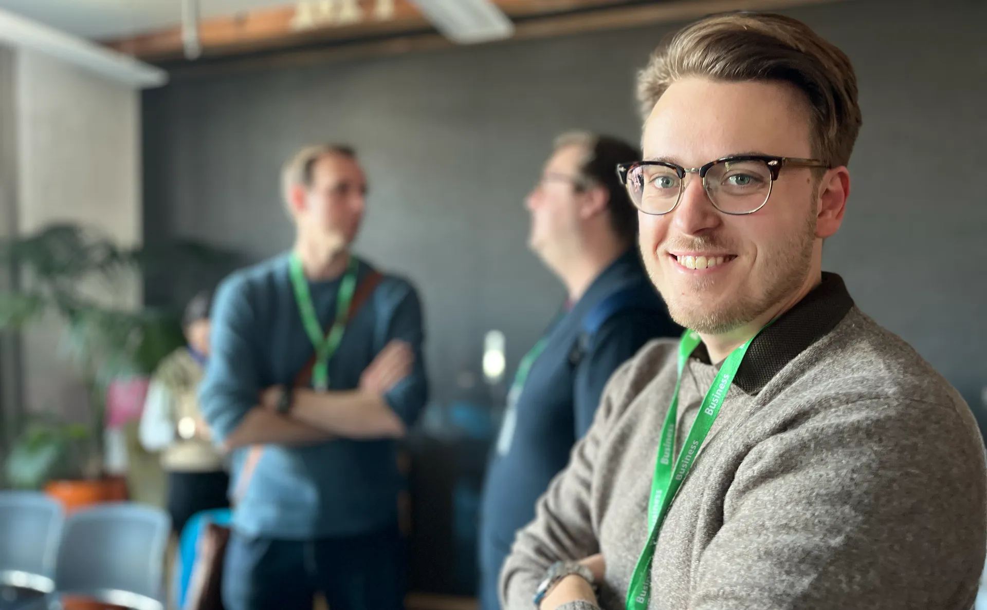 Jeremy Hansma, smiling, at a work event.